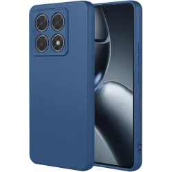 Coque arrière en silicone Phonesta Soft Silk pour Xiaomi 14T Pro - Bleu foncé