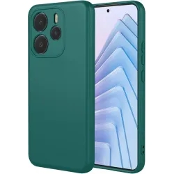 Coque arrière en silicone Phonesta Soft Silk pour Xiaomi Redmi Note 14 5G - Vert foncé