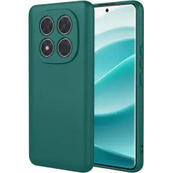 Coque arrière en silicone Phonesta Soft Silk pour Xiaomi Redmi Note 14 Pro 5G / Xiaomi Poco X7 - Vert foncé