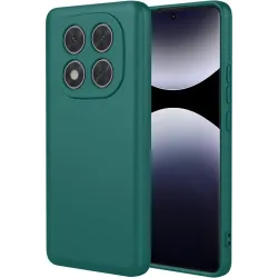 Coque arrière en silicone Phonesta Soft Silk pour Xiaomi Redmi Note 14 Pro 4G - Vert foncé