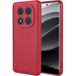 Coque arrière en silicone Phonesta Soft Silk pour Xiaomi Redmi Note 14 Pro Plus - Rouge