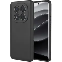 Coque arrière en silicone Phonesta Soft Silk pour Xiaomi Redmi Note 14 Pro Plus - Noir