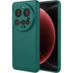 Coque arrière en silicone Phonesta Soft Silk pour Xiaomi 15 Ultra - Vert foncé