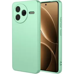 Coque arrière en silicone Phonesta Soft Silk pour Xiaomi Poco F7 Pro - Vert matcha