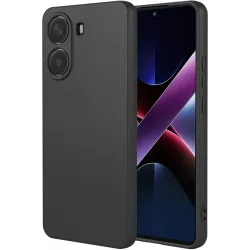 Coque arrière en silicone Phonesta Soft Silk pour Xiaomi Poco X7 Pro - Noir