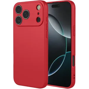Coque arrière en silicone Phonesta Soft Silk pour Apple iPhone 17 Pro - Rouge