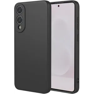 Coque arrière en silicone Phonesta Soft Silk pour Samsung Galaxy S25 Edge - Noir