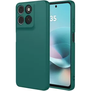 Coque arrière en silicone Phonesta Soft Silk pour Motorola Moto G57 Power - Vert foncé