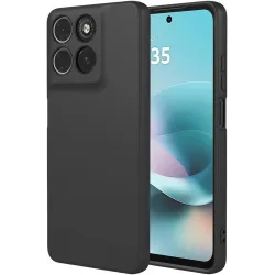 Coque arrière en silicone Phonesta Soft Silk pour Motorola Moto G57 Power - Noir