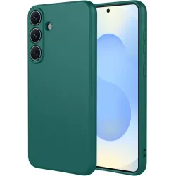 Coque arrière en silicone Phonesta Soft Silk pour Samsung Galaxy S26 Plus - Vert foncé