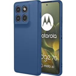 Coque arrière en silicone Phonesta Soft Silk pour Motorola Edge 70 - Bleu foncé