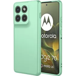 Coque arrière en silicone Phonesta Soft Silk pour Motorola Edge 70 - Vert matcha