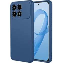 Coque arrière en silicone Phonesta Soft Silk pour Xiaomi Poco F8 Pro - Bleu foncé