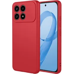 Coque arrière en silicone Phonesta Soft Silk pour Xiaomi Poco F8 Pro - Rouge