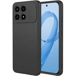 Coque arrière en silicone Phonesta Soft Silk pour Xiaomi Poco F8 Pro - Noir