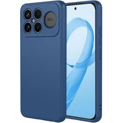 Coque arrière en silicone Phonesta Soft Silk pour Xiaomi Poco F8 Ultra - Bleu foncé