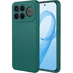 Coque arrière en silicone Phonesta Soft Silk pour Xiaomi Poco F8 Ultra - Vert foncé