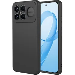 Coque arrière en silicone Phonesta Soft Silk pour Xiaomi Poco F8 Ultra - Noir