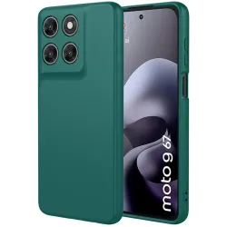 Coque arrière en silicone Phonesta Soft Silk pour Motorola Moto G67/G77 - Vert foncé