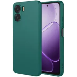 Coque arrière en silicone Phonesta Soft Silk pour Oppo A6x - Vert foncé