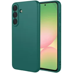 Coque arrière en silicone Phonesta Soft Silk pour Samsung Galaxy A57 - Vert foncé