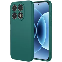 Coque arrière en silicone Phonesta Soft Silk pour Xiaomi 17 - Vert foncé