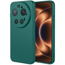 Coque arrière en silicone Phonesta Soft Silk pour Xiaomi 17 Ultra - Vert foncé