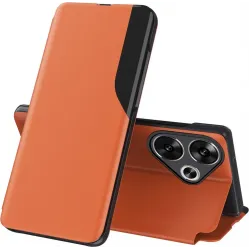Coque à rabat Phonesta Smart Side View pour Xiaomi Poco F6 - Orange