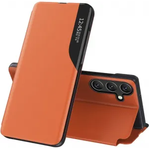 Coque à rabat Phonesta Smart Side View pour Samsung Galaxy S24 FE - Orange