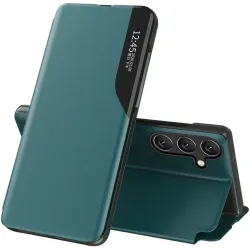 Coque à rabat Phonesta Smart Side View pour Samsung Galaxy S25 Plus/S24 Plus - Vert