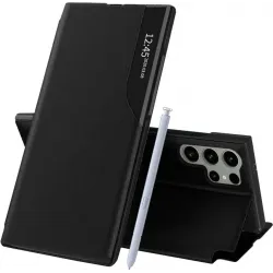 Coque à rabat Phonesta Smart Side View pour Samsung Galaxy S25 Ultra - Noir