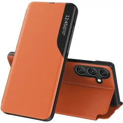 Coque à rabat Phonesta Smart Side View pour Samsung Galaxy A36/A56 - Orange