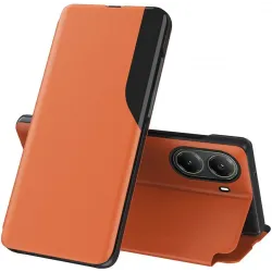 Coque à rabat Phonesta Smart Side View pour Xiaomi Poco X7 Pro - Orange