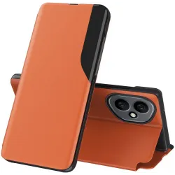 Coque à rabat Phonesta Smart Side View pour HONOR 400 - Orange
