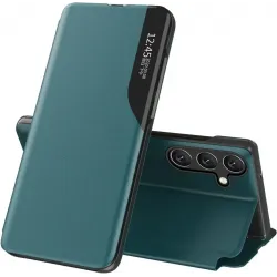 Coque à rabat Phonesta Smart Side View pour Samsung Galaxy S25 FE - Vert