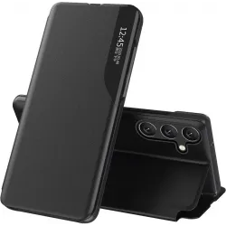 Coque à rabat Phonesta Smart Side View pour Samsung Galaxy S25 FE - Noir