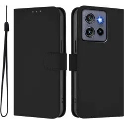 Coque portefeuille Phonesta Soft Skin pour Motorola Edge 60 Neo/Edge 50 Neo / ThinkPhone 25 - Noir