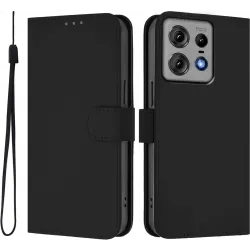 Coque portefeuille Phonesta Soft Skin pour Motorola Edge 50 Pro - Noir