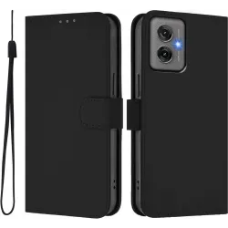 Coque portefeuille Phonesta Soft Skin pour Motorola Moto G55 - Noir