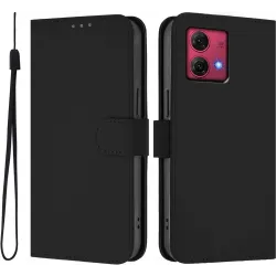 Coque portefeuille Phonesta Soft Skin pour Motorola Moto G84 - Noir