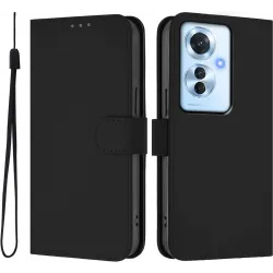 Coque portefeuille Phonesta Soft Skin pour Oppo Reno11 F 5G - Noir