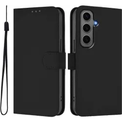 Coque portefeuille Phonesta Soft Skin pour Samsung Galaxy S25 Plus/S24 Plus - Noir