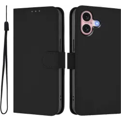 Coque portefeuille Phonesta Soft Skin pour Apple iPhone 16 - Noir