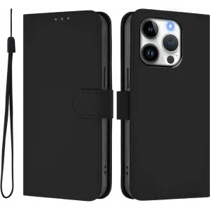 Coque portefeuille Phonesta Soft Skin pour Apple iPhone 16 Pro - Noir