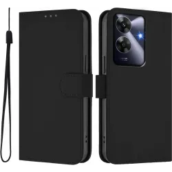 Coque portefeuille Phonesta Soft Skin pour Realme C63 / Note 60 - Noir