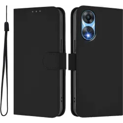 Coque portefeuille Phonesta Soft Skin pour Oppo A58 5G/A78 5G - Noir