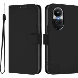 Coque portefeuille Phonesta Soft Skin pour Oppo Reno10/Reno10 Pro - Noir