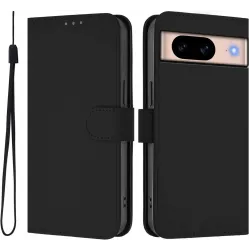Coque portefeuille Phonesta Soft Skin pour Google Pixel 8a - Noir