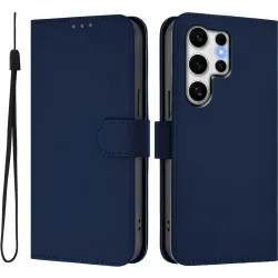 Coque portefeuille Phonesta Soft Skin pour Samsung Galaxy S25 Ultra - Bleu foncé