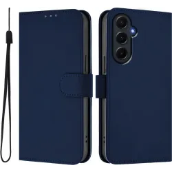Coque portefeuille Phonesta Soft Skin pour Samsung Galaxy A55 - Bleu foncé